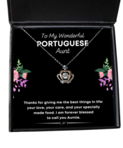 Necklace Present For Portuguese Aunt - To My Wonderful Aunt - Jewelry Crown  - £39.07 GBP