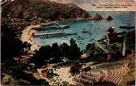 General View Of Avalon Bay Catalina Island Postcard Unposted - £7.47 GBP