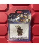 Lucky Angel Slots Tac Pin Layered In 18 KT GOLD Genuine Austrian Crystal... - $18.49 CAD