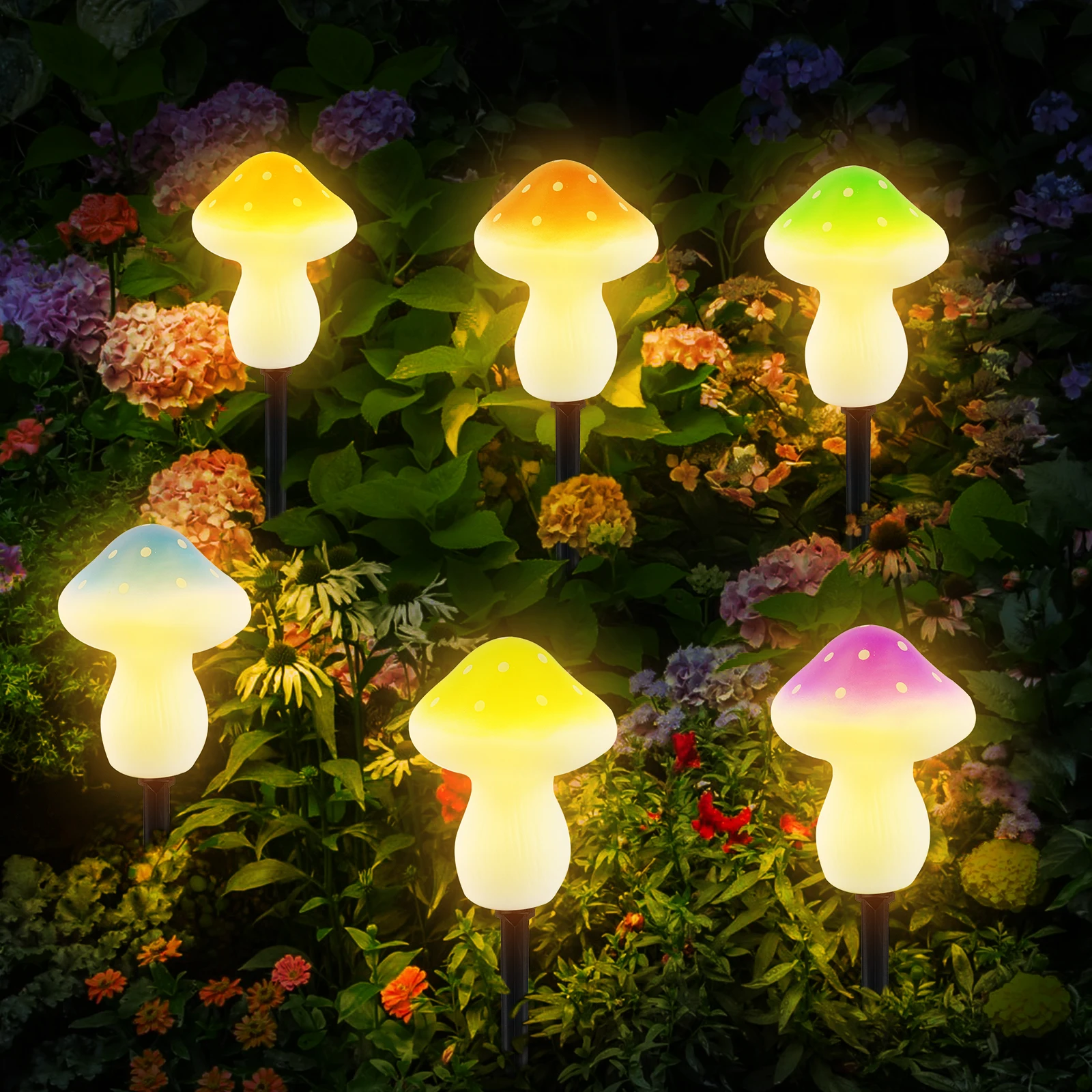 Solar Garden Light IP65 Festival Solar Decorative Lamp Solar String Light Mushro - £61.11 GBP