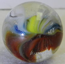 #18388m Large .78 Inches Vintage Likely Akro Agate Sparkler Marble Fractured - £21.07 GBP