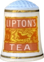 Lipton&#39;s Tea - Franklin Mint 1980 Country Store Porcelain Thimble - $4.99