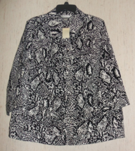 NWT WOMENS $50 cj banks BLACK &amp; WHITE ABSTRACT PRINT JACKET  SIZE 2X - £29.86 GBP