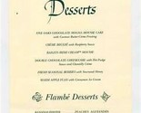 Five Oaks Inn Specialty Desserts Menu Sevierville Tennessee 1990&#39;s  - $17.82