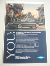 1981 Ad 1981 Monte Carlo &quot;A Matter of Personal Pride&quot; - £6.28 GBP