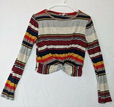 Gaze USA Womens Shirt Top Sz L Rayon Blend Multicolor Stripe  - £7.47 GBP