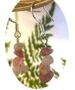 ROSE QUARTZ STONE CHIPS DANGLE EARRINGS color crystal JL717  jewelry PIN... - $10.40 CAD