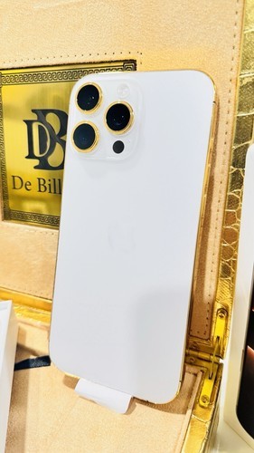 CUSTOM 24k Gold Plated Frame Apple iPhone 17 Pro Max 1 TB White Back Unlocked Item image 2