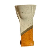 Studio Pottery Stoneware Vase With Vintage Colors Artisan Signed - £15.63 GBP