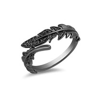 Enchanted Disney Unique Jewelry Pocahontas Ring Sterling Silver Feather Ring - £75.92 GBP