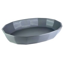Bright Angle Ceramic Serving Dish Tray Bowl 15” Geometric Grey Oval Ashe... - £178.35 GBP