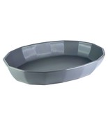 Bright Angle Ceramic Serving Dish Tray Bowl 15” Geometric Grey Oval Ashe... - £175.60 GBP