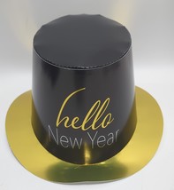 Beistle Hello New Year Paper Top Hat, Gold/Black, Age 14+ - £7.81 GBP