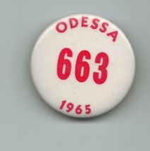 Vtg 1965 Odessa Texas Rodeo Contestant Pin 663 Pinback Bob Eidson - £7.98 GBP
