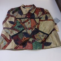Sharon Anthony R7-L5320T Women's Silk Blend Embroidered Patchwork Jacket Size 1X image 15