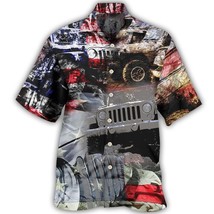 Hawaiian shirts for men Jeep 4x4 American flag off road USA patriotic - £22.65 GBP
