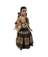 1930s Mexican Dancer Fabric Doll ~ Folk Art ~ Rustic Handmade Ceramic Se... - £28.57 GBP