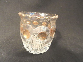Crystal &amp; Gold Pressed Glass Toothpick Manhattan  US Glass 1898 - £12.57 GBP