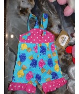 RUBY AND ROSIE COUTURE FASHIONS HOT PINK ELEPHANTS SHORTALLS SIZE 9 MONT... - $28.40 CAD