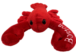 Vintage 1997 Wishpets Red Plush Stuffed Lobster Embroidered Boston 12&quot; - £10.15 GBP