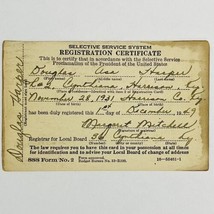 Vintage 1949 Selective Service System Registration Certificate Cynthiana Ky - £7.45 GBP