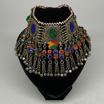 255g, 12&quot;x5&quot;Kuchi Choker Necklace Multi-Color Tribal Gypsy Bohemian,B14088 - £37.92 GBP