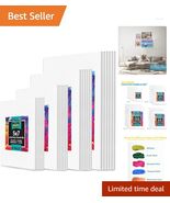 Essential 24-Piece Blank Canvas Collection for Painting:  Cotton Quality