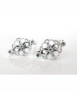 Extra tiny small silver metal flower hair pin clip barrette (set of two) - $8.95