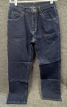 Wrangler Jeans Mens 32x30 Blue Denim Pants Straight Leg Dark Wash Cotton - £21.86 GBP