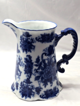 Vintage Cracker Barrel Blue &amp; White Porcelain  Pitcher - Country Farmhouse Decor - £31.79 GBP