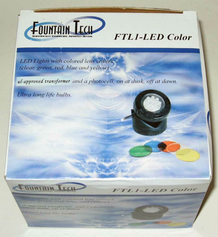 Fountain Tech Color Submersible Photocell Single LED Super Bright Light - £18.55 GBP