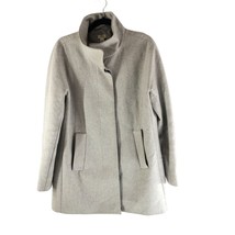 J Crew Factory Womens City Coat Wool Blend Button Front Pockets Gray 12 - £45.54 GBP