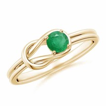 ANGARA Solitaire Emerald Infinity Knot Ring for Women, Girls in 14K Solid Gold - £411.87 GBP