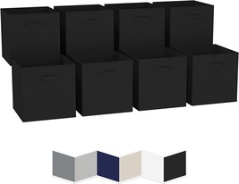 13x13 Large Storage Cubes (Set of 8). Fabric Storage Bins with Dual Handles | - £34.35 GBP