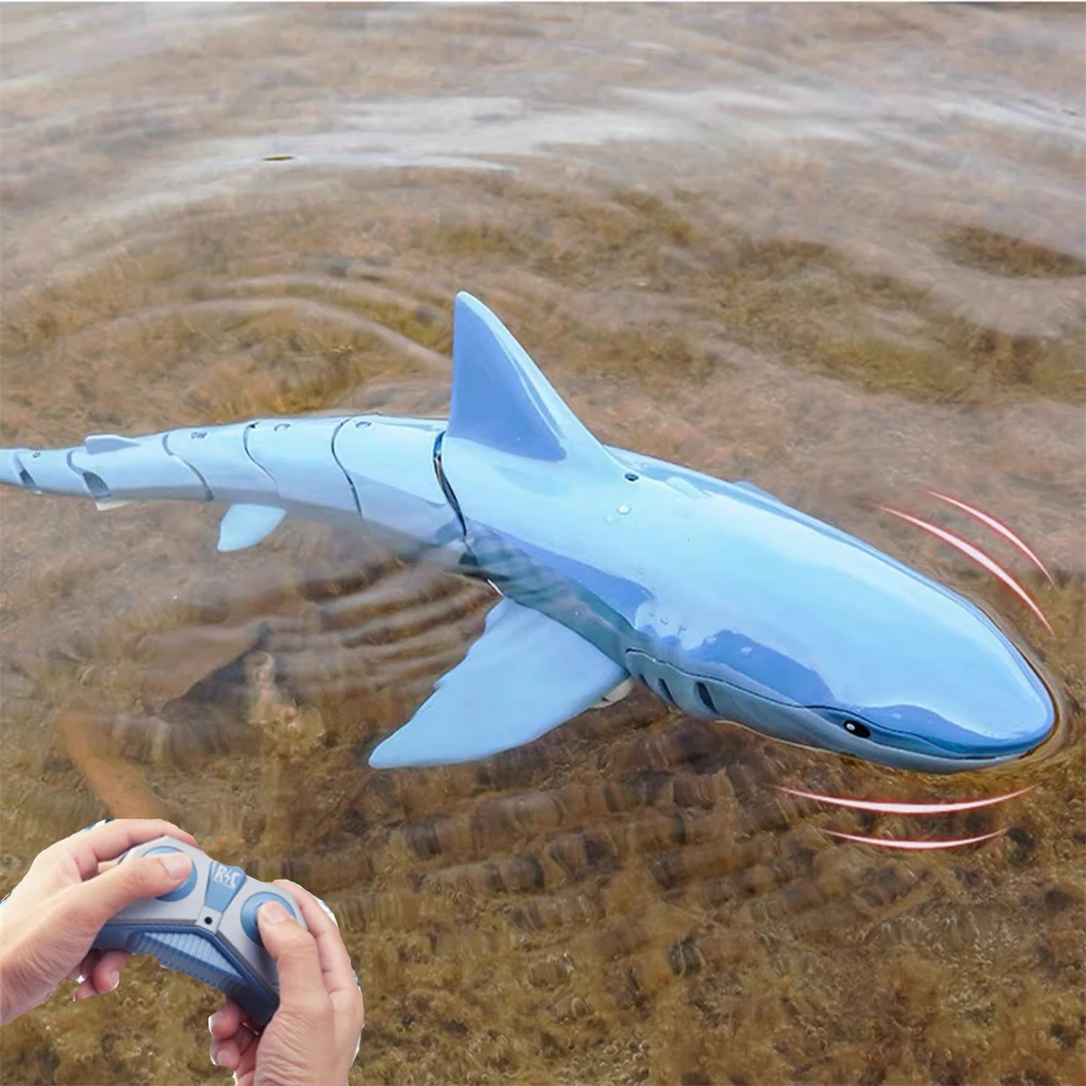RC Shark Toy 2.4G Remote Control Animals Sharks Submarine Simulation Robots Bath - £40.32 GBP+
