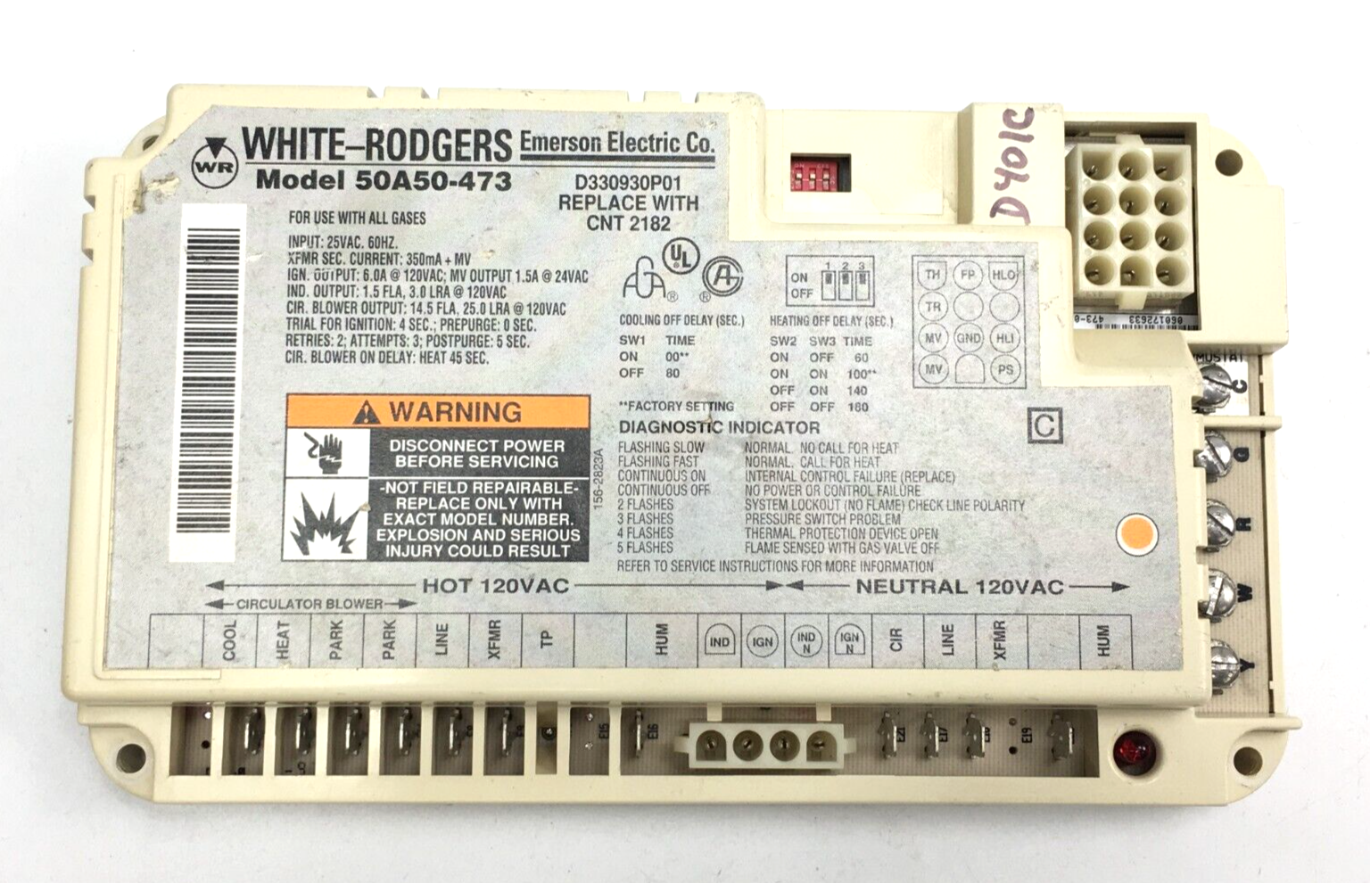 WR 50A50-473 Furnace Control Board D330930P01  used #D401C Item image 3