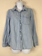 Old Navy Womens Size S Light Chambray Classic Button-Up Shirt Long Sleeve - £8.65 GBP