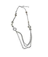 lia sophia Costume Necklace white abstract beads pearls on silver tone 1... - $256.89 MXN