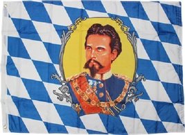 3x5 ft German Bavaria Bavarian King Ludwig Flag Rough Tex Knitted 3&#39;x5&#39; banner - £3.85 GBP