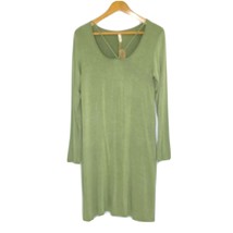 Elan Women&#39;s size Medium L/S Scoop Neck A-Line Knee Length Knit Dress Green NEW - £24.73 GBP