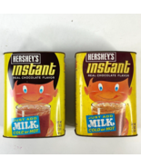 Hersheys Instant Milk Chocolate 2 Vintage Canisters w/History of Cocoa - £27.94 GBP