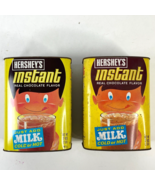 Hersheys Instant Milk Chocolate 2 Vintage Canisters w/History of Cocoa - £26.93 GBP