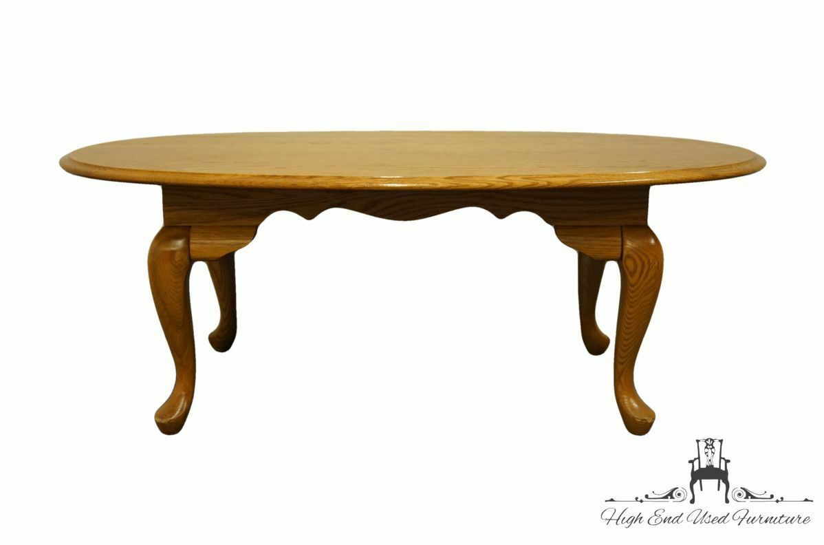 BROYHILL FURNITURE Solid Oak Country French 46" Oval Accent Coffee Table 794-... - $398.99