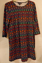 Dress Works Ladies Christmas Reindeer Canes M Novelty Shift Dress NWT Holiday - £20.09 GBP