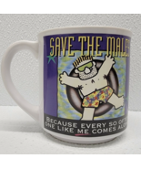 Vintage Recycled Paper Greetings Save The Males Mug Funny Cocky Guy Gag ... - $51.54 CAD