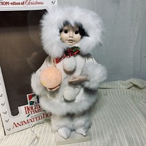 Motionettes of Christmas Animated Lighted 20 in Eskimo Snow Baby Doll 90s Telco - $44.95