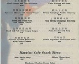J W Marriott Hong Kong Congee &amp; Noodles &amp; Snack Menu Hong Kong China 1990&#39;s - £22.26 GBP