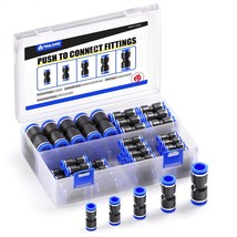 Tailonz Pneumatic Straight Push Connectors Plastic Quick Release, 50 Pcs - $41.94