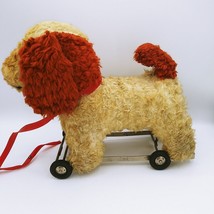 RARE Vintage 1950s plush Stern Dog Pull Toy - missing wheel READ - £15.30 GBP