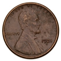 1921-S 1C Lincoln Cents En XF État, Marron Couleur, Complet Blé Lignes - $795.33 MXN